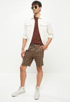 Only & Sons - Onslinus check shorts dt 1118 - brown