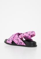 Z_Code_Z - Emma bandana print slingback sandal - pink & black 