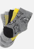MINOTI - Boys 5 pack monster stripe socks - multi