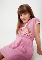 Cotton On - Girls multipack short sleeve dresses 2 pack - pink & purple 
