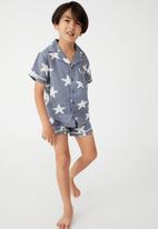 Cotton On - Andre cheesecloth short sleeve pj set - stars steel