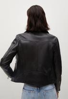 MANGO - Leather Jacket perfect - black