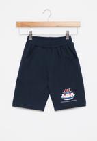 POP CANDY - Boys printed fleece shorts - navy