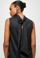 MILLA - Satin scarf blouse - black