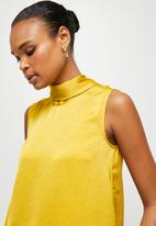 MILLA - Satin scarf blouse - yellow