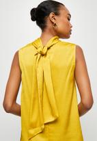 MILLA - Satin scarf blouse - yellow