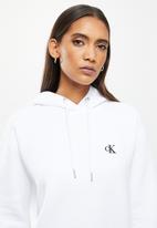 Ck embroidery hoodie - bright white CALVIN KLEIN Hoodies & Sweats ...