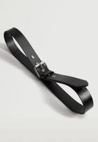MANGO - Square buckle belt - black