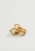 MANGO - Twisted hoop earrings - gold