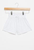 Superbalist Kids - Girls paperbag waist shorts - ice melange
