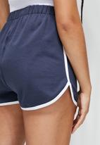 Blake - Retro knit shorts with pipping - navy