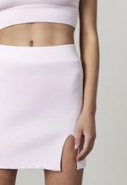 Factorie - Knit side split mini skirt - violet blush