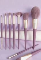 Glam Beauty - 9 Piece Purple Makeup Brush Set + Pouch