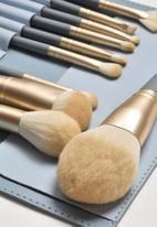 Glam Beauty - 10 Piece Midnight Makeup Brush Set + Pouch
