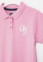 Aca Joe - Girls aca joe foil print golfer dress - mauve pink
