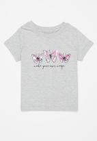 POP CANDY - 2 pack graphic tee - grey melange & dusty pink