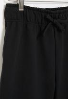 Superbalist - Tween boys smiley embroidered fleece shorts - black 