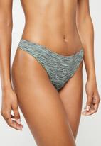 Cotton On - Seamless thong brief - space dye greens