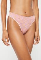Cotton On - Seamless high cut thong brief - space dye pinks