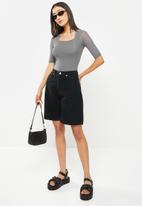 dailyfriday - Square neck fitted top - grey