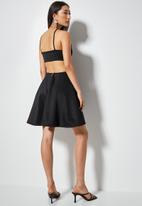 VELVET - Halter fit and flare mini dress - black