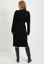 Trendyol - Black belted knit dress - black