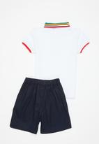 POP CANDY - Boys polo tee & shorts set - white & navy