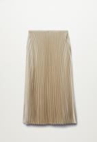 MANGO - Skirt plisado - light beige