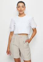 MILLA - Anglaise crop top - white