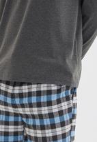 Trendyol - Check pants sleep set - anthracite & blue check