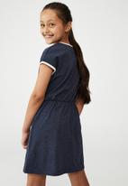 Cotton On - Sigrid short sleeve dress - indigo/peace love
