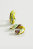 MANGO - Crystal hoop earrings - yellow