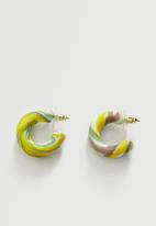 MANGO - Crystal hoop earrings - yellow
