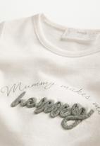 MANGO - T-shirt happy - off white 