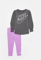 Nike - Nkg sportswear fleece legging set - grey & purple