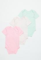 POP CANDY - 3 pack short sleeve vest - light pink / medium pink / aqua