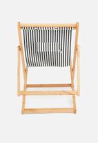 Sixth Floor - Pansy deck chair - black & white