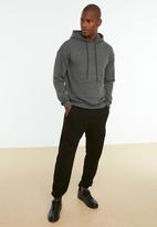 Trendyol - Zipped pouch pocket regular fit hoodie - anthracite