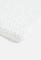 Babes and Kids Linen - Sprinkels fitted cot sheet - white & black