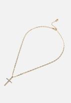 Rubi - Premium pendant necklace - gold plated dia cross
