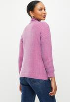 dailyfriday - Textured high neck knit sweater - lilac