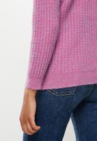 dailyfriday - Textured high neck knit sweater - lilac