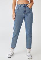 Cotton On - Mom jean - offshore blue