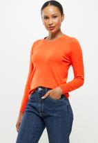 dailyfriday - Slim fit crew neck knit - orange