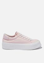 Cotton On - Whitney rib platform sneaker - pale pink