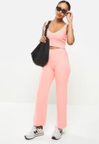 dailyfriday - Knit crop top & pants set - dusty pink