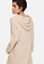 ONLY - Karinna long sleeve long hood dress - pumice stone