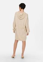 ONLY - Karinna long sleeve long hood dress - pumice stone