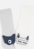 POP CANDY - Baby 2 pack 3d socks - blue & white 