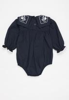 POP CANDY - Baby girls embroidered bodysuit - navy
